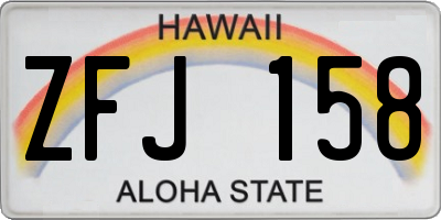 HI license plate ZFJ158