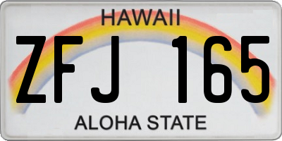HI license plate ZFJ165
