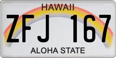 HI license plate ZFJ167