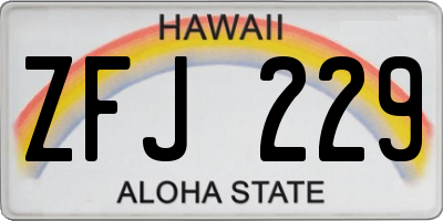 HI license plate ZFJ229