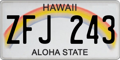 HI license plate ZFJ243