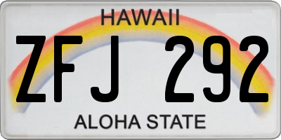 HI license plate ZFJ292