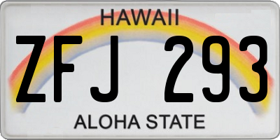 HI license plate ZFJ293