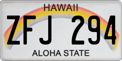 HI license plate ZFJ294