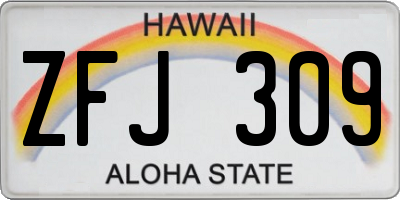 HI license plate ZFJ309