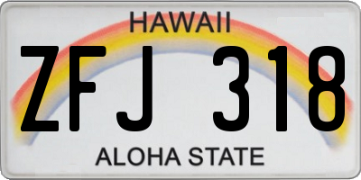 HI license plate ZFJ318