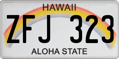 HI license plate ZFJ323