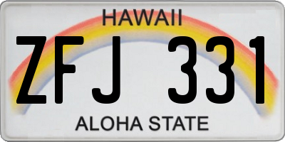 HI license plate ZFJ331
