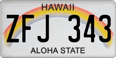 HI license plate ZFJ343