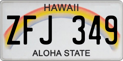 HI license plate ZFJ349