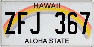 HI license plate ZFJ367