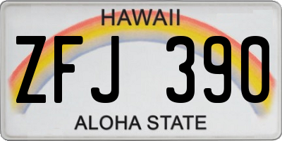 HI license plate ZFJ390