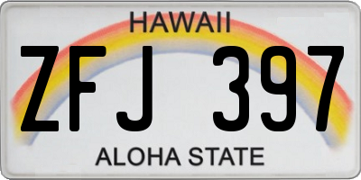 HI license plate ZFJ397
