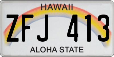 HI license plate ZFJ413