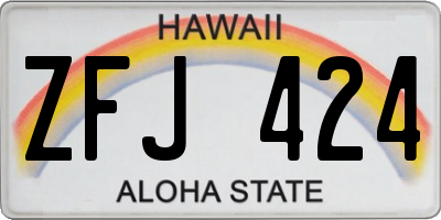 HI license plate ZFJ424