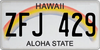 HI license plate ZFJ429