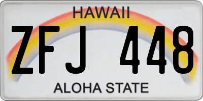 HI license plate ZFJ448
