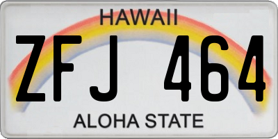 HI license plate ZFJ464