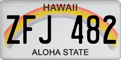 HI license plate ZFJ482