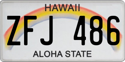 HI license plate ZFJ486