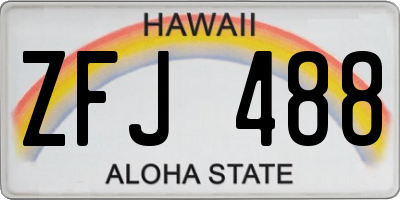 HI license plate ZFJ488