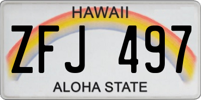 HI license plate ZFJ497
