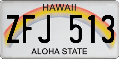 HI license plate ZFJ513