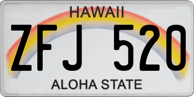 HI license plate ZFJ520