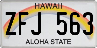 HI license plate ZFJ563