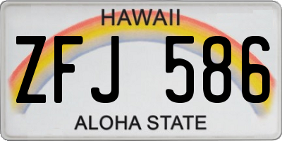 HI license plate ZFJ586