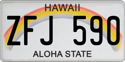 HI license plate ZFJ590