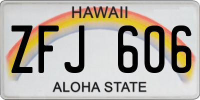 HI license plate ZFJ606