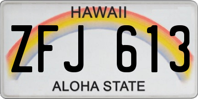 HI license plate ZFJ613