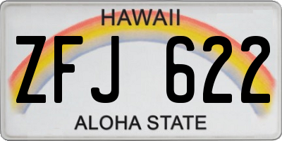 HI license plate ZFJ622