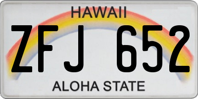 HI license plate ZFJ652