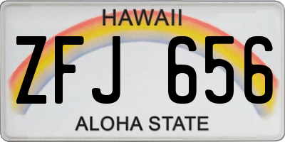 HI license plate ZFJ656
