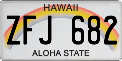HI license plate ZFJ682