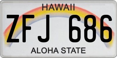 HI license plate ZFJ686