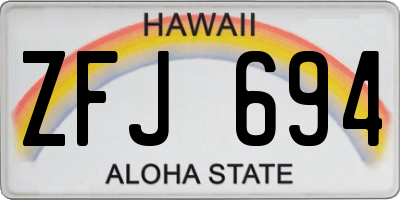 HI license plate ZFJ694