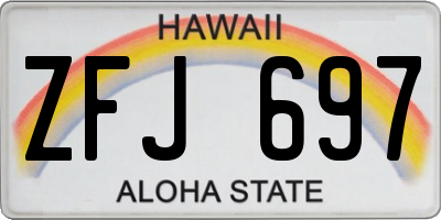 HI license plate ZFJ697