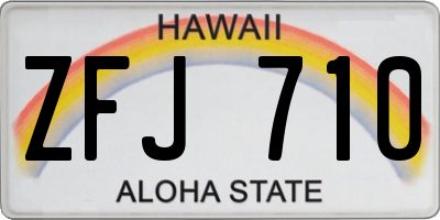 HI license plate ZFJ710