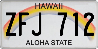 HI license plate ZFJ712