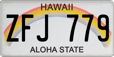 HI license plate ZFJ779