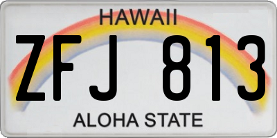 HI license plate ZFJ813