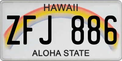 HI license plate ZFJ886