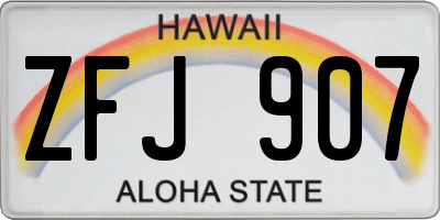 HI license plate ZFJ907