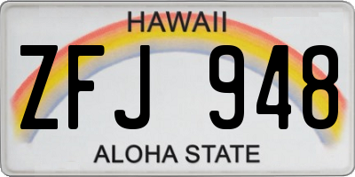 HI license plate ZFJ948