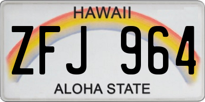 HI license plate ZFJ964