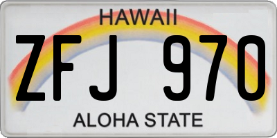 HI license plate ZFJ970