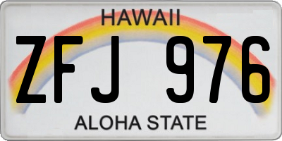 HI license plate ZFJ976